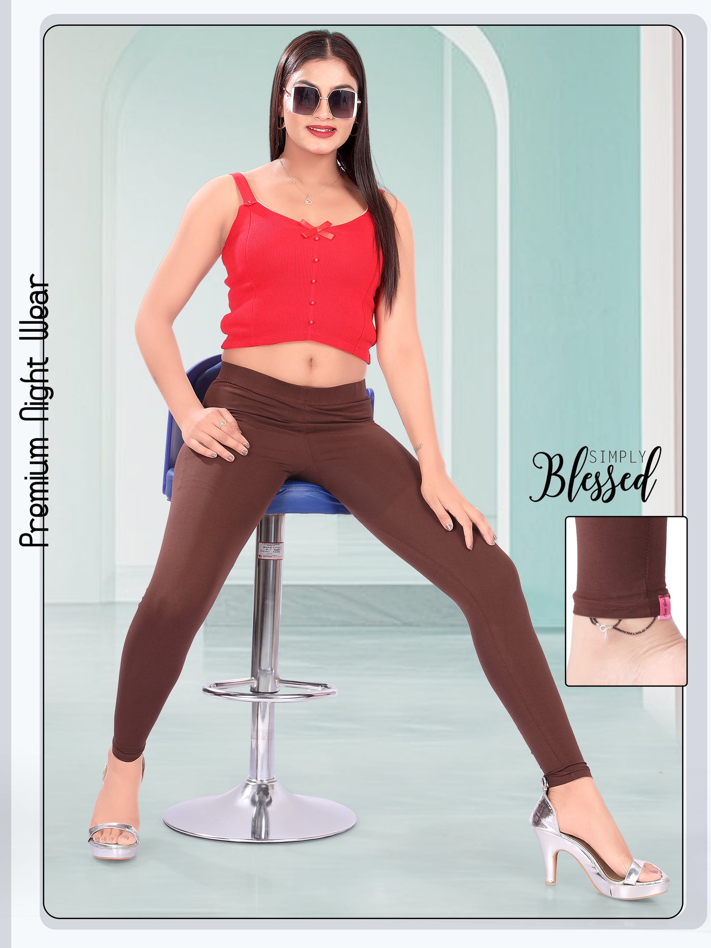CUTEFABS ANKLE LEGGINGS COFFEE