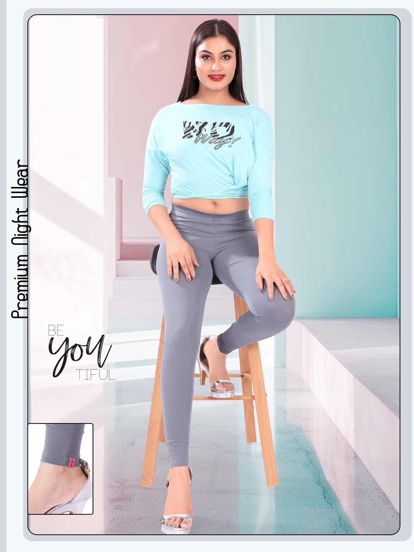 CUTEFABS ANKLE LEGGINGS STEEL GRAY