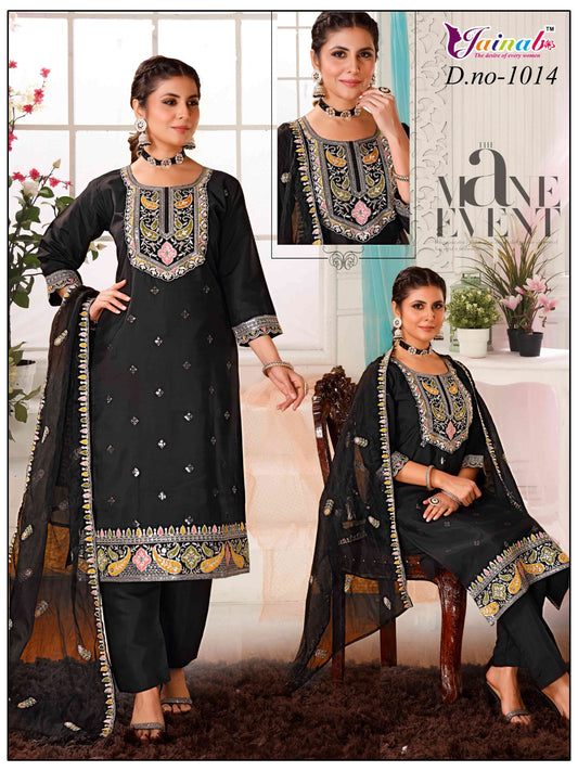 Elegant Black Embroidered Salwar Suit