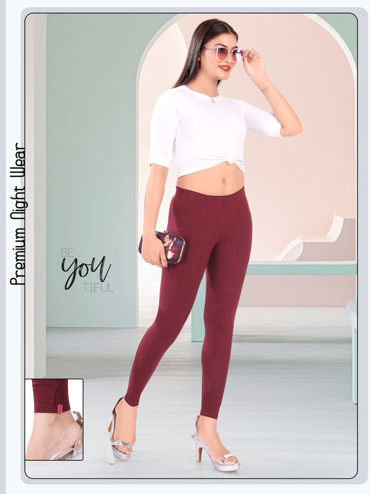 CUTEFABS ANKLE LEGGINGS DARK MAROON