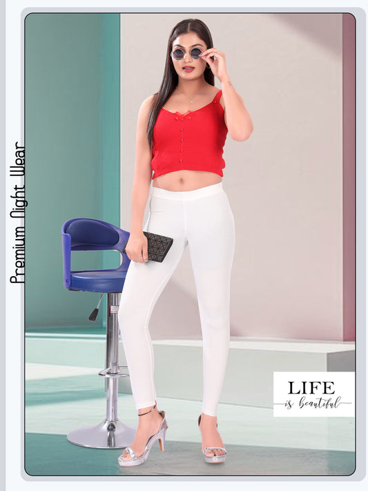 CUTEFABS ANKLE LEGGINGS OFF WHITE